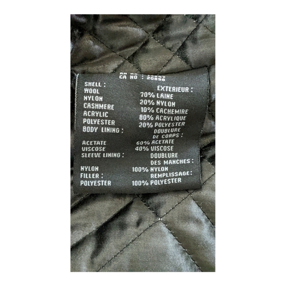 Marc New York black wool/cashmere w/ brown faux fur collar car coat Size XL EUC - Picture 5 of 7